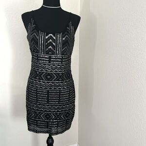 NYE DRESS! Express Backless Beaded Dress